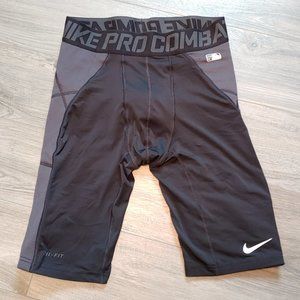 EUC Men's Nike Pro Combat Black Hyperstrong Baseball Slider Shorts - Size Large